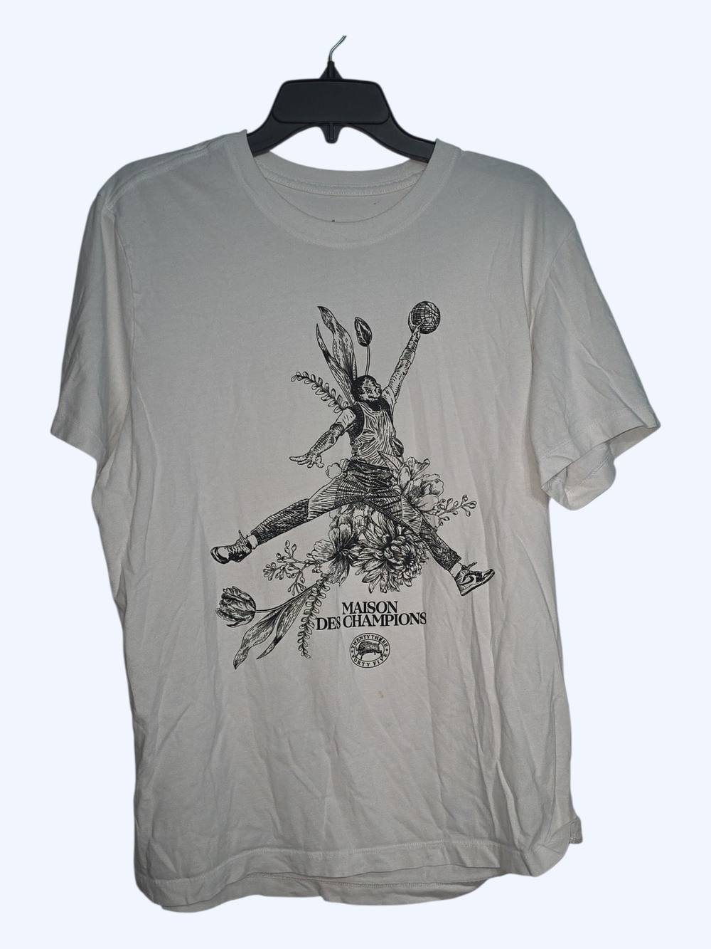 Jordan White Short Sleeve Graphic Tee with Black Print
